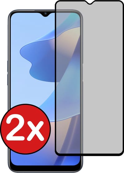 Screenprotector - 2 Stuks - Geschikt voor OPPO A16 - Privacy Filter - Beschermglas - Gehard Glas - Tempered Glass - Screen Protector