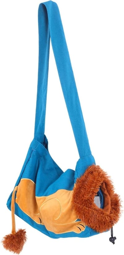 Huisdier Draagtas - Reismand Hond - Veilig Reizen - Ademend Canvas - 62x40x18cm - Blauw