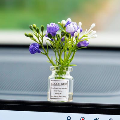 1 stuks Auto Luchtrooster Clip Decoratie, Creatieve Melkweg Sterren & Bloemen Airconditioning Uitlaat Decoratie paars