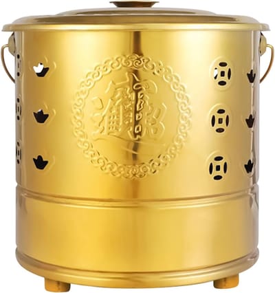 Brandvat RVS - Incinerator Vat - Ritueel Verbranden - Met Draaghandvat - 26x26x29 cm - Zilver