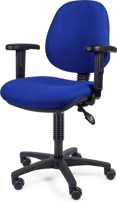 MTM STOELEN - Bureaustoel FULA 160-NA - zitting stof blauw met kunststof armleggers - zithoogte 46/61 cm - verstelbare zithoek, rughoek en rughoogte - multifunctionele werkstoel