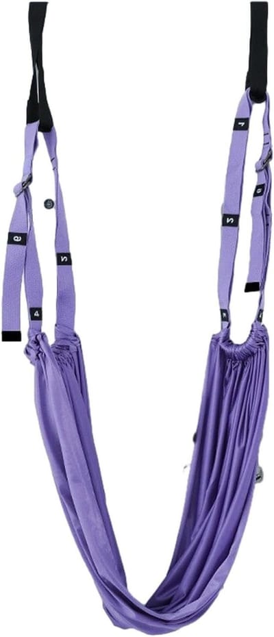 Aerial Yoga Touw - Stretching Apparatuur - Flexibiliteit Verbeteren - Verstelbare Lengte - 24.3 x 21.7 cm - Paars