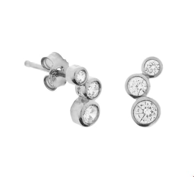 Zilver Gerhodineerde Oorknoppen zirkonia 1323950