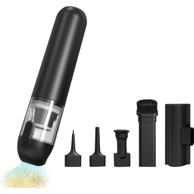Aspirateur portable avec buse de nettoyage, de gonflage et de dégonflage, rechargeable, sans fil, 2 vitesses black