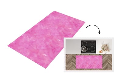 Keukenloper - Loper keuken - Waterverf - Roze - Patronen - 120x60 cm - Keukenloper vinyl