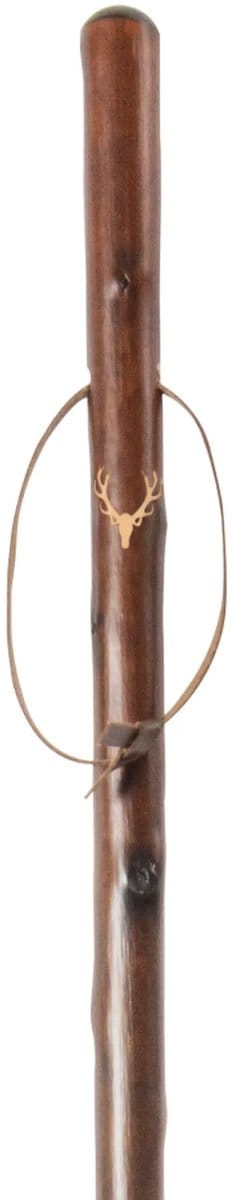 Gastrock Jachtstok - Hertenkop - Bruin - Kastanjehout - Lengte 113 cm - Gewicht 430 gram - Combi-spike dop - Wandelstokken - Jacht wandelstok - Voor heren en dames - Houten wandelstok - Jagers wandelstok - Wandelstok outdoor - Wandelstok hout