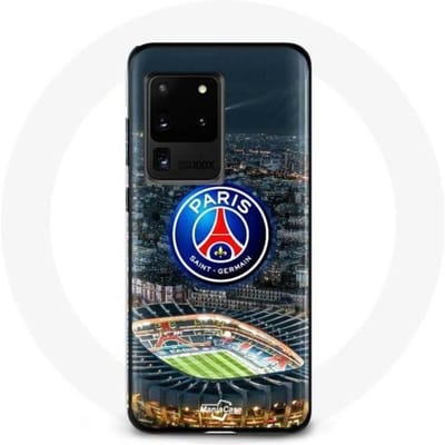 Samsung Galaxy S20 Ultra hoesje psg logo stadionnacht Eiffeltoren
