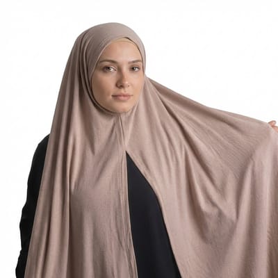FIRASET Licht minkkleur Praktische Instap-Sjaal van Viscose Jersey - Hoofddoek - Hoofddeksel - Hijab – Turks Fabriqa