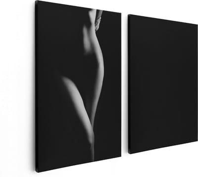 Artaza Canvas Schilderij Tweeluik Naakte Vrouw Lichaam - Erotiek - 80x60 - Foto Op Canvas - Canvas Print