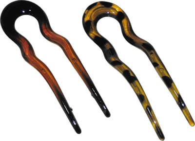 Haarpinnen bruin-lichtbruin set van 2 stuks - lengte 13 cm / breedte 4 cm - Herfst - Herfstkleuren
