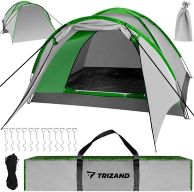 Trizand 4-Persoons Toeristentent "NEVADA" met Waterdichte Bescherming & Voortent