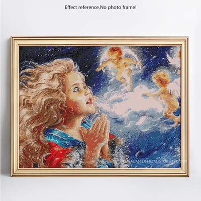 5D Doe-het-zelf Diamantschilderij Religieus Icoon Volledig Vierkant Strass Baby Diamant Borduurwerk 20X30CM beige