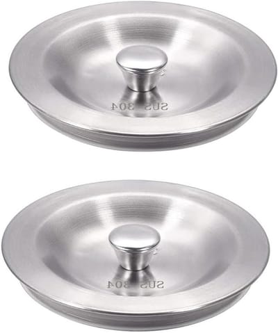 RVS Afvoerpluggen voor Keuken en Badkamer, 80 mm, Set van 2 voor Efficiënte Waterafvoer