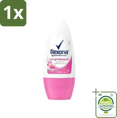 1 x Rexona - Bright Bouquet - Deo Roll-on - 50 ml - Deodorant - Deodorant Roll-on - Rexona - Bloemige Geur - Zweetbescherming