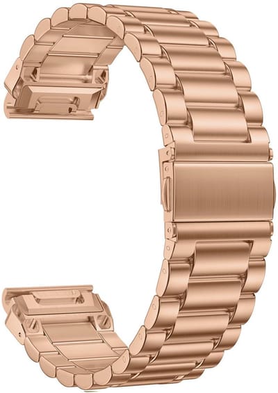 Stalen bandje - RVS - geschikt voor Garmin Fenix 5 (PLUS) / 6 (Pro) / 7 (Pro) / 8 (47 mm) / E (47 mm) / Epix (Pro) (2) / Approach S60/S62/S70 / MARQ / Instinct 1/2/3 (45mm) - rosegoud