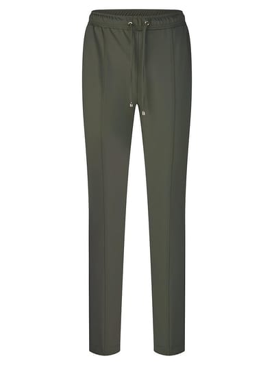 Enkellange slim fit jerseybroek Van BASLER groen