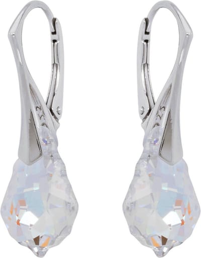 DBD - Zilveren Oorbellen - Swarovski Kristal Elements - Barok Ijsblauw - 16MM - Anti Allergisch