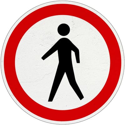 Gesloten voor voetgangers bord - C16 | Sign Again materiaal | 10 cm