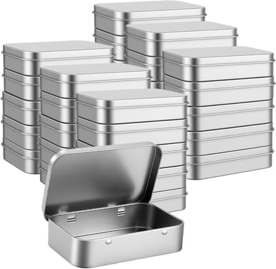 30 Stuks Rechthoekige Blikjes met Deksel, Ideale Metalen Opbergdozen voor Thee, Snoep en Sieraden Organisatie