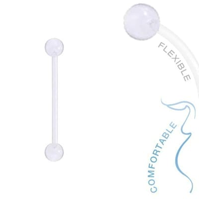 Fako Bijoux® - Zwangerschapspiercing - Bioplast Classic - 34mm - Transparant