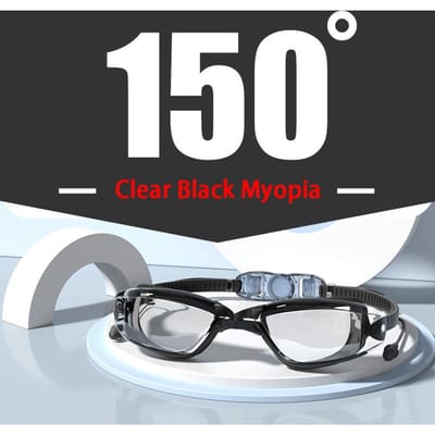 -1,5 Tot -7,0 Volwassen Bijziendheid Siliconen HD Helder Glas Anti-Mist Zwembril Zwembril Op Maat Verschillende Sterkte Linker Rechter Oog Li Praktisch Gebruik white