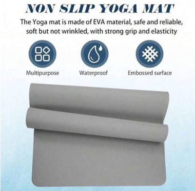 yogamat - sportmat - mat voor yoga - pilatus - grijs - 183cm - duurzaam - fitness