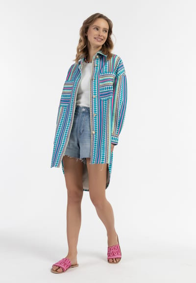 IZIA Overhemd jasje Dames Veelkleurig blauw