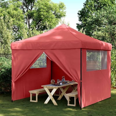 Partytent Opvouwbaar - Feesttent Tuin - Buitenfeesten Organiseren - Pop-up Mechanisme - 292 x 292 x 315 cm - Bordeauxrood