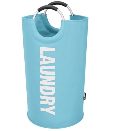BOTC Wasmand - Waszak - Laundry basket - Wassorteerder 82 liter - 38x72 cm - waszak vouwbaar - draagbaar wasbox - Blauw