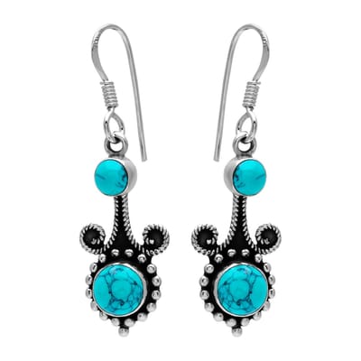 WeLoveSilver - zilveren oorhangers - turquoise natuursteen - sierlijk