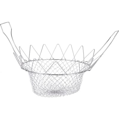 Panier à friture pliable pour frites, pommes de terre, aliments frits, cuisine white