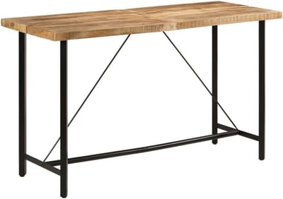 Bartafel Massief Hout - Statafel Eettafel - Gezellig Dineren - Uniek Houtnerf Patroon - 180x70x107 cm - Bruin