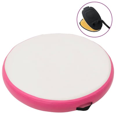 vidaXL - Gymnastiekmat - met - pomp - opblaasbaar - 100x100x10 - cm - PVC - roze