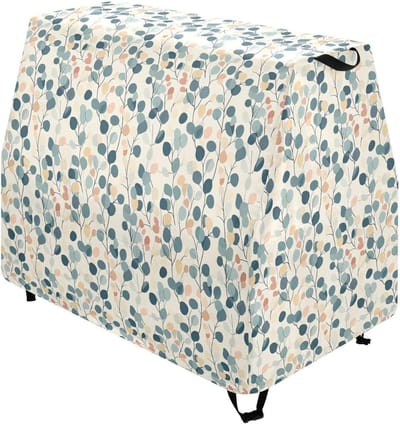 Tafelhoes - Water tafel beschermhoes - Speelgoed beschermen - Verzilverde stof - 104 cm lang - Groene bladeren