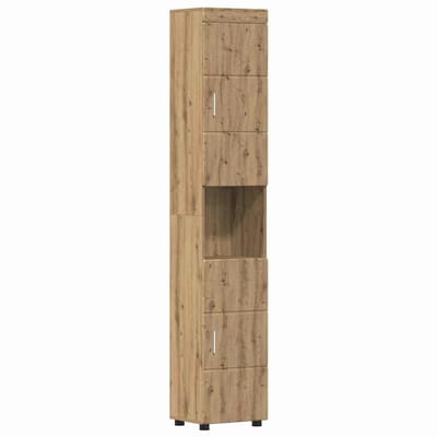 vidaXL Badkamerkastenset TULUM Artisan Eiken 37 x 31,5 x 203 cm