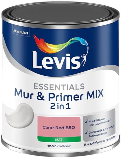 Levis - Essentials Mur & Primer Mix - Clear Red B50 - Mengverf - 1 L