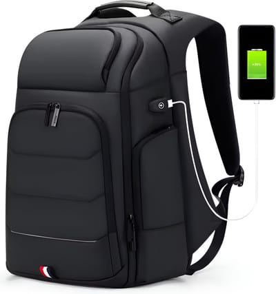 CarryQuest® - Waterdichte Rugzak USB Oplaadbaar - 15,6 inch Laptopvak - Oxford Zwart - Versie 2.0 en 3.0 - Geschikt als Handbagage