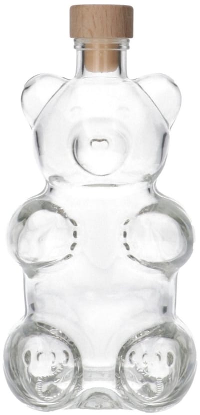 Glazen Fles 'Beer' - 350 ml - Decoratieve Flessen, Glazen Flesjes Met Dop - Vorm: Beer Glas - Transparante Fles - Glas - 1 Stuk