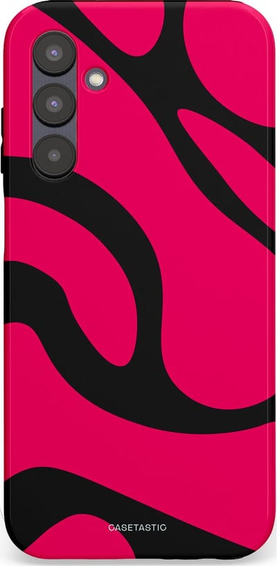 Casetastic hoesje geschikt voor Samsung Galaxy A25 - Dubbellaagse bescherming - Zwart Roze Mamba Golven - Fashion Case - Roze Zwart