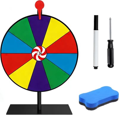 Draaibare roulette met afneembare standaard, 10 sleuven, 20,3 cm, perfect voor reclamecampagnes en educatieve doeleinden