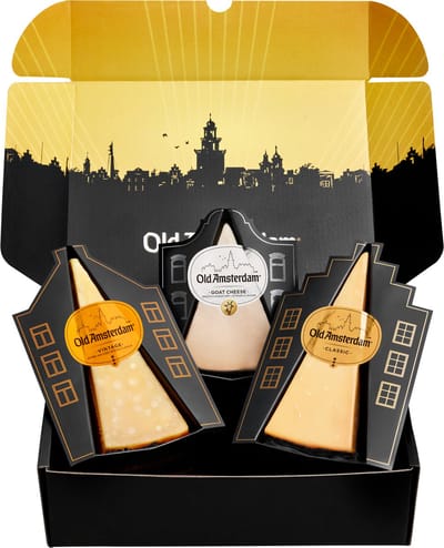 Old Amsterdam Trio – 3 Kazen Kaaspakket (Classic, Vintage & Goat) – Kaascadeau – Borrelpakket