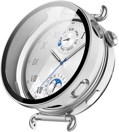 Stravo Screen protector case voor Huawei Watch GT 6 - 41mm - Full Cover Hard Case / Beschermend Hoesje - Zilver - HUAWEI WATCH GT6 41mm screenprotectors