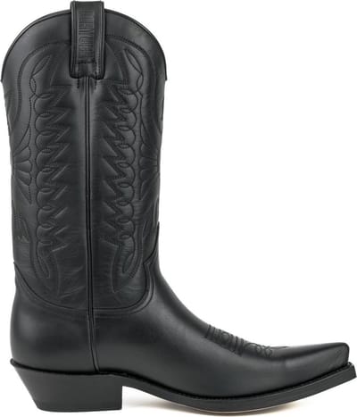Mayura Boots 1920 Zwart/ Spitse Cowboy Western Line Dance Dames Heren Laarzen Schuine Hak Echt Leer Maat EU 37