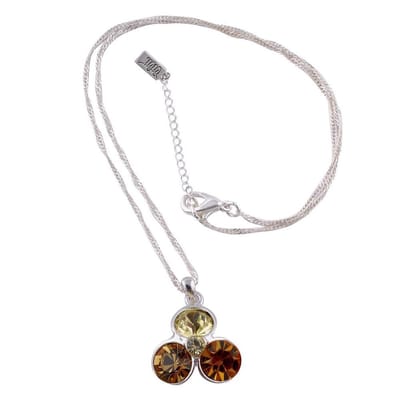 Behave - Ketting met bruingele steentjes hanger - Warme herfststijl