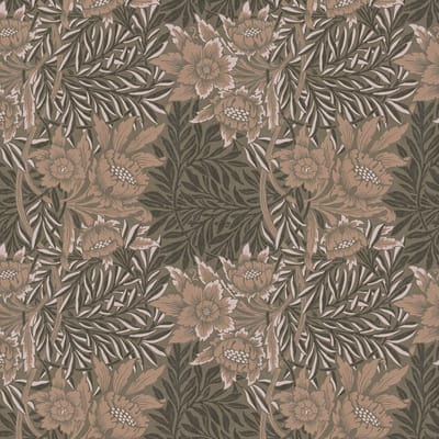 Bloemen behang Profhome 390584-GU vliesbehang glad met bloemmotief mat bruin grijsbeige antraciet olijfgrijs 5,33 m2