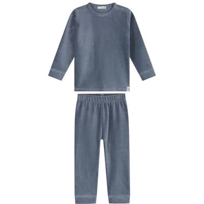 Prénatal peuter pyjama rib velour Steel Blue 74 unisex