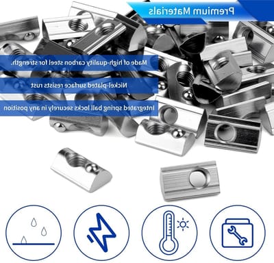 40 Stuks Sleufmoeren M5 met T-Groef Schroeven voor Aluminium Profielen, Geschikt voor 3D Printers en CNC Machines, Roestvrij Staal en Duurzaam Ontwerp
