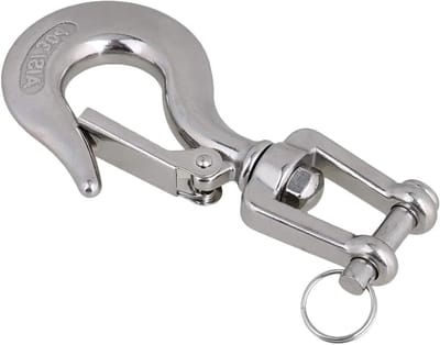 Draaibare Hefhaak - Veiligheidshaak Glijhaak - Zware Lasten Tillen - Soepele Rotatie - 015T - Zilver
