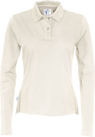 Cottover POLO PIQUE LONG SLEEVE LADY - GOTS GECERTIFICEERD 141017 - Ecru - S