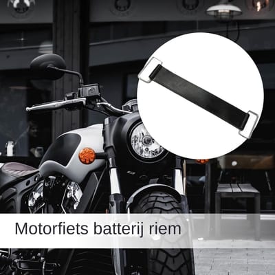 Motoraccuband - Accubevestiging Spansysteem - Motorfiets Onderhoud - Universele Compatibiliteit - Tot 25 cm - Zwart